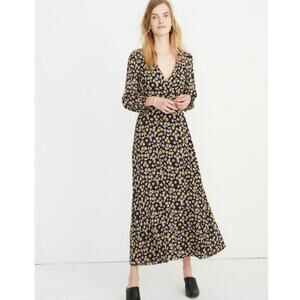 Madewell Wrap-Front Maxi Dress in French Floral Size: 8